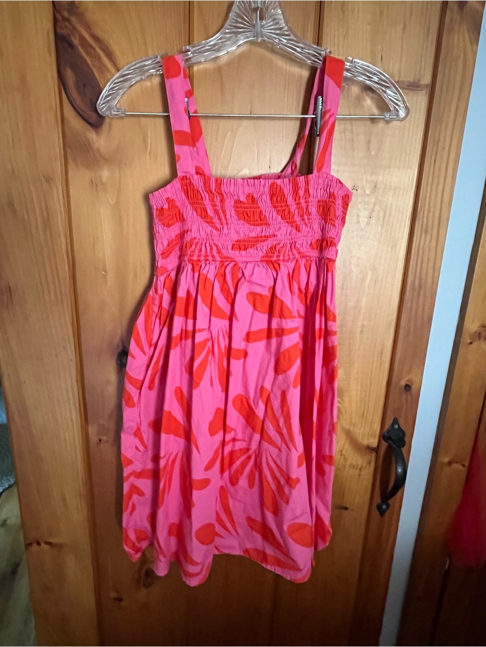 GAP Pink Dress with Red Leaf Print